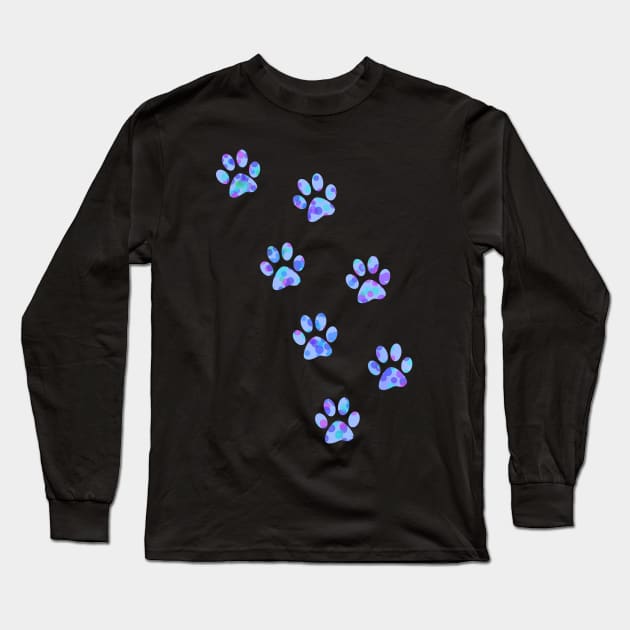 Spotted Paw Prints Long Sleeve T-Shirt by alisadesigns